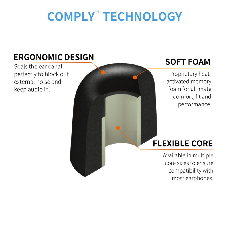Comply™ 200 Series Foam Replacement Ear Tips - Comply Foam 
