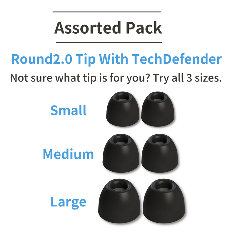 Comply 400 Series - Replacement Memory Foam Earbud Tips Original / TechDefender / S/M/L (1 Pair Each)